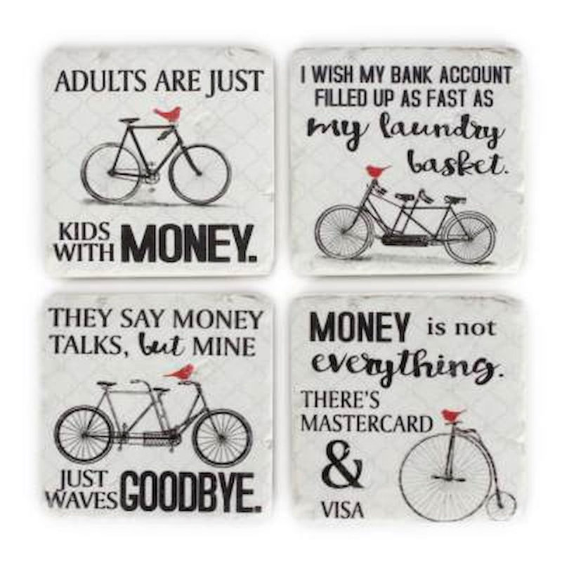 Ceramic Square 4 Piece Coaster Set