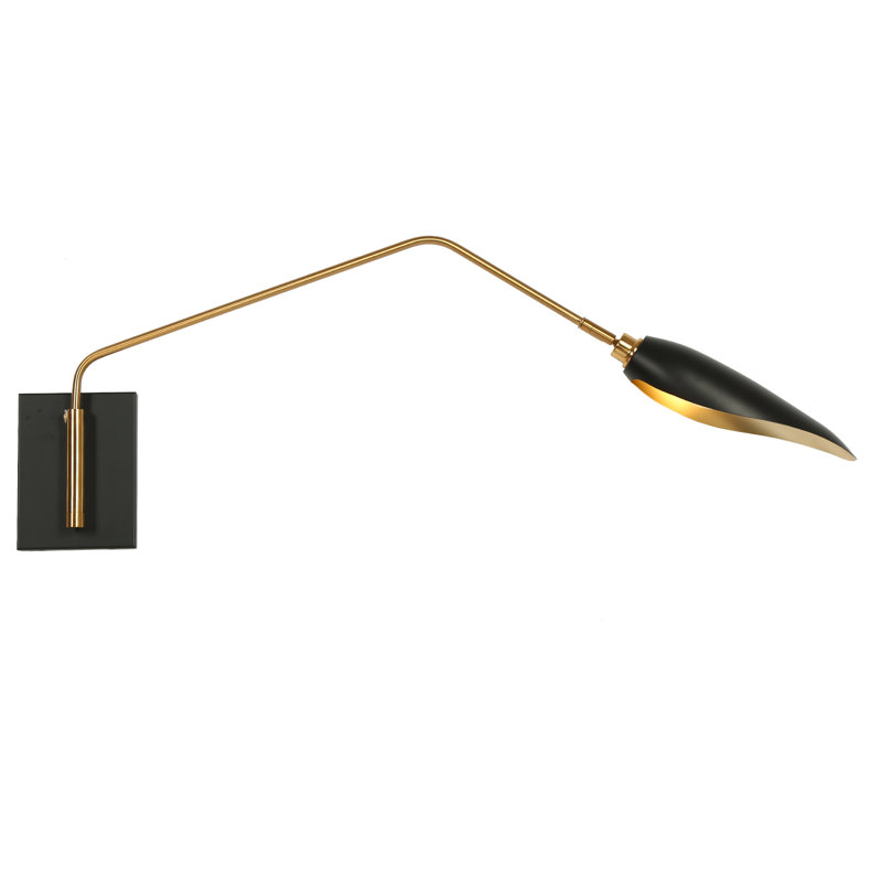 1-Light Black&Gold Swing Arm