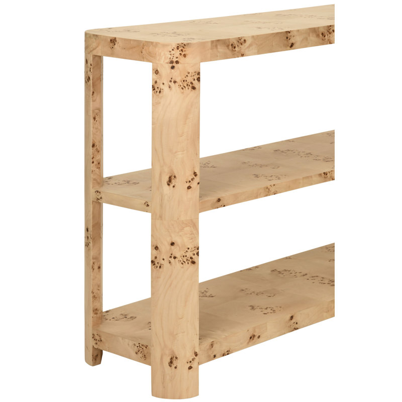 54'' W Console Table, Burl Wood