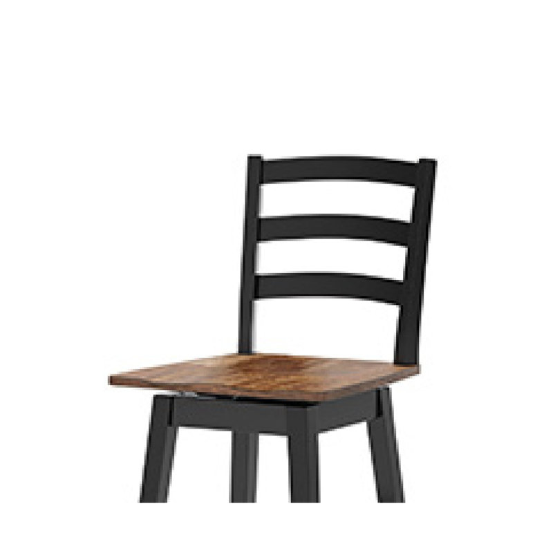 Ensemble de 2 tabourets pivotants Fleur, siège de boucher, structure noire