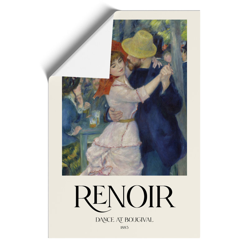 Dance At Bougival by Pierre-Auguste Renoir - No Frame Painting, 59cm H x 42cm W x 0.1cm D