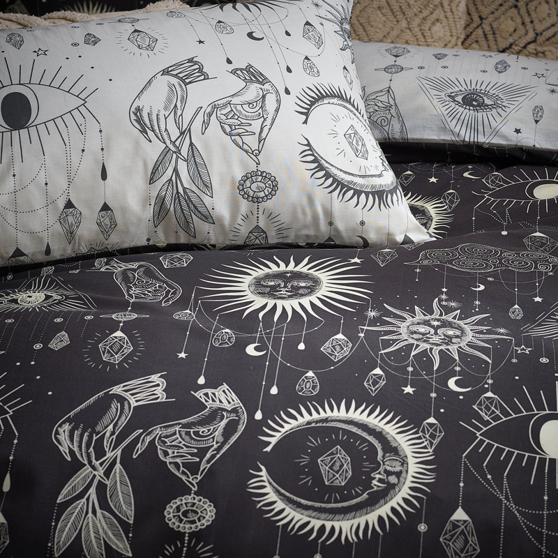 Cotton Blend, Polyester Abstract Duvet Cover Set with Pillowcases, Single Duvet Cover + 1 Standard Pillowcase
