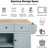 Grey Blue Kitchen Island With Adjustable Internal Storage, 5 Wheels, Drop For Practical Living Removable Cabinet Feet & Drop, 3 Drawers-681782421
