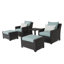 Ensemble de conversation avec chaises en rotin Sunbrella 5 pièces Mifflin-676946567