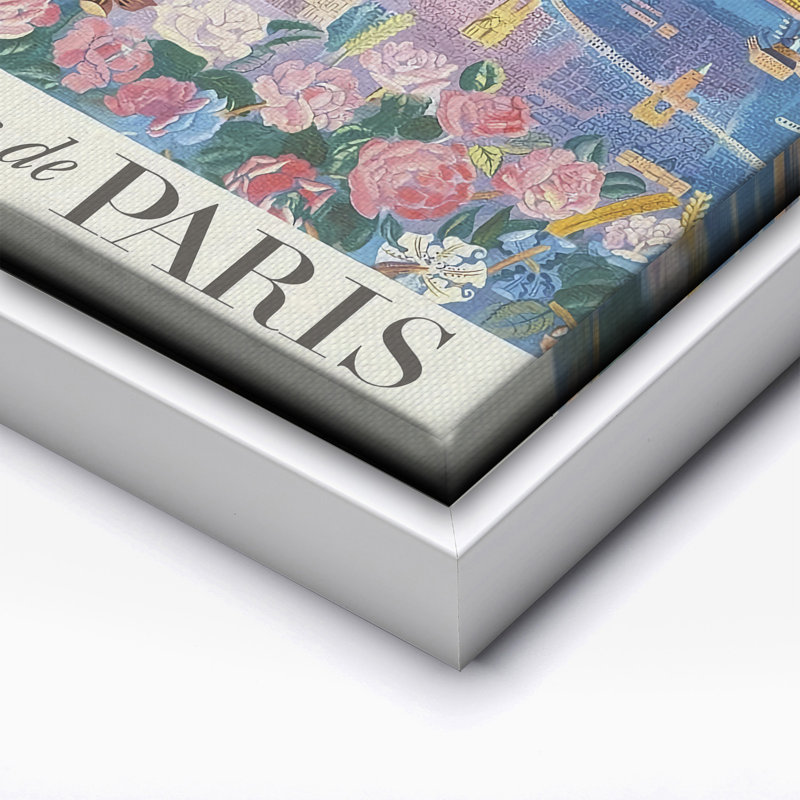 Les Floralies de Paris, Canevas, Encadrement blanc, H 16 po x l 20 po