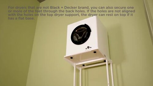 BLACK+DECKER BWDS Washer Dryer Stacking Rack Stand, White & Panda