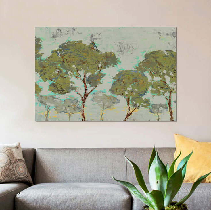 « tree tranquility », reproduction sur toile, H 26 po x l 40 po x P 1,5 po, Pas de tapis, Toile tendue
