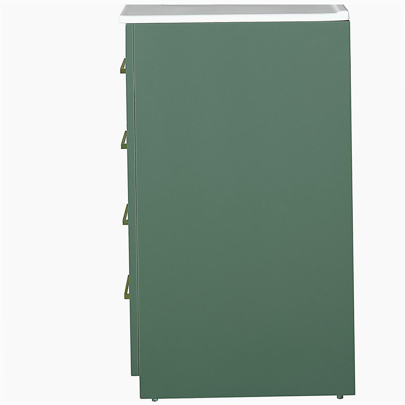 Ensemble de meuble-lavabo 30 po avec lavabo en céramique, armoire de rangement en bois massif, ensemble de meuble-lavabo autoportant avec 3 tiroirs et portes à fermeture douce