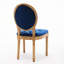 Élégantes chaises de salle à manger, velours bleu, bois massif, de 2 chevilles réglables en bois, fabriquées à la main