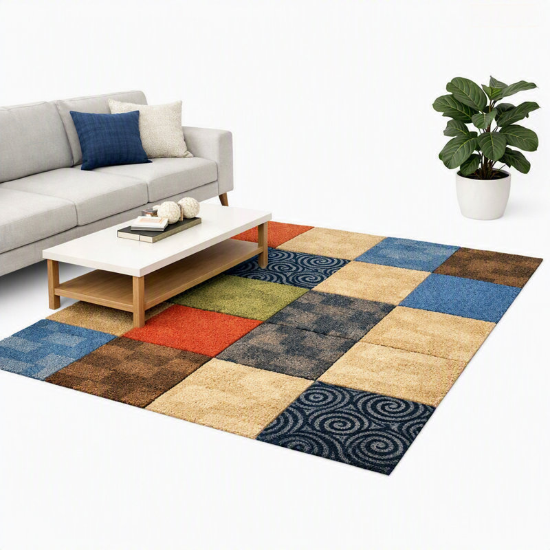Carreau de tapis assorti adhésif Tread Haven 19,75 po x 19,75 po - 20 pièces couvrant 54,18 pieds carrés