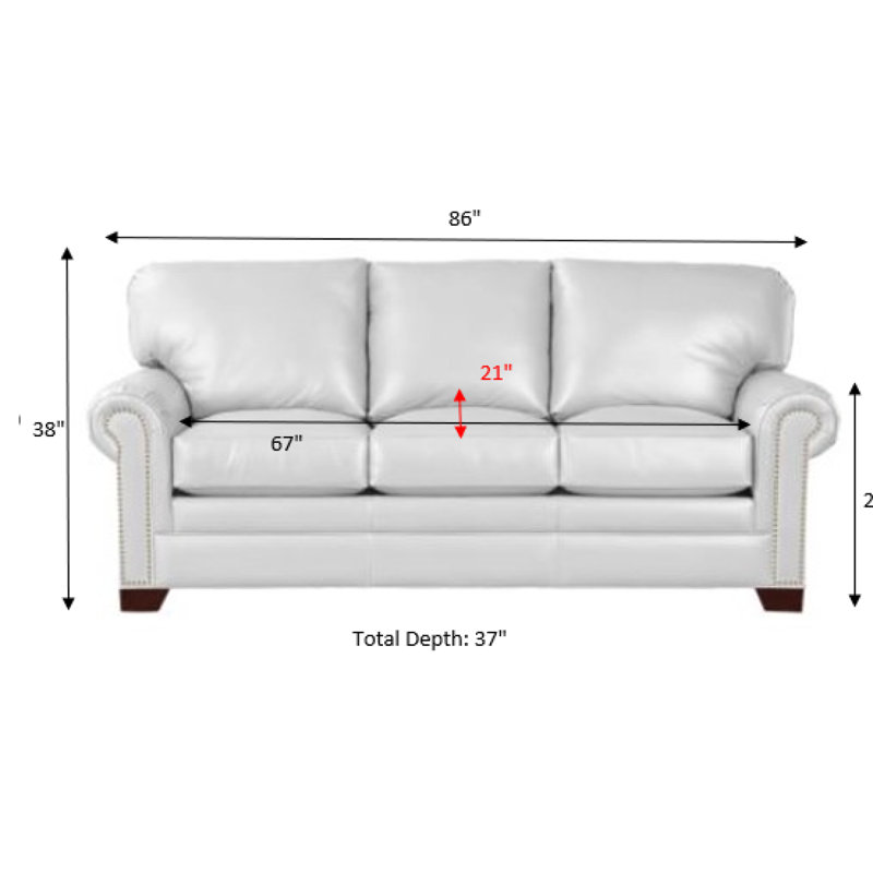 Copola Sofa, Blue Genuine Leather