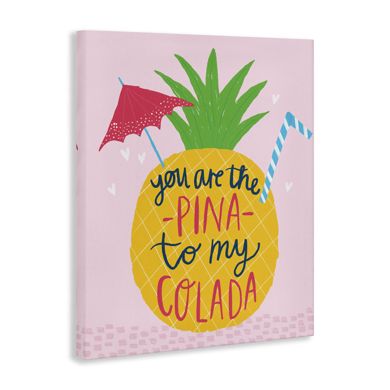 «Pina To My Colada», art mural sur toile par Lisa Barlow, H 30 po x l 24 po
