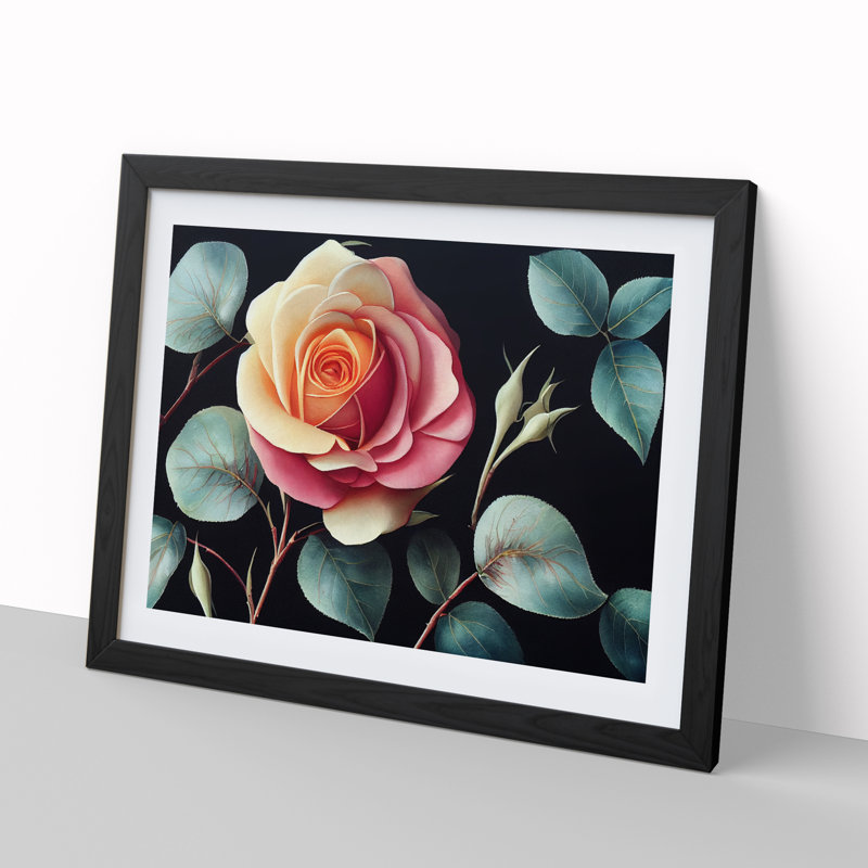 Mind Blowing Rose Flower - Framed Print, Black Framed, 46cm H x 64cm W