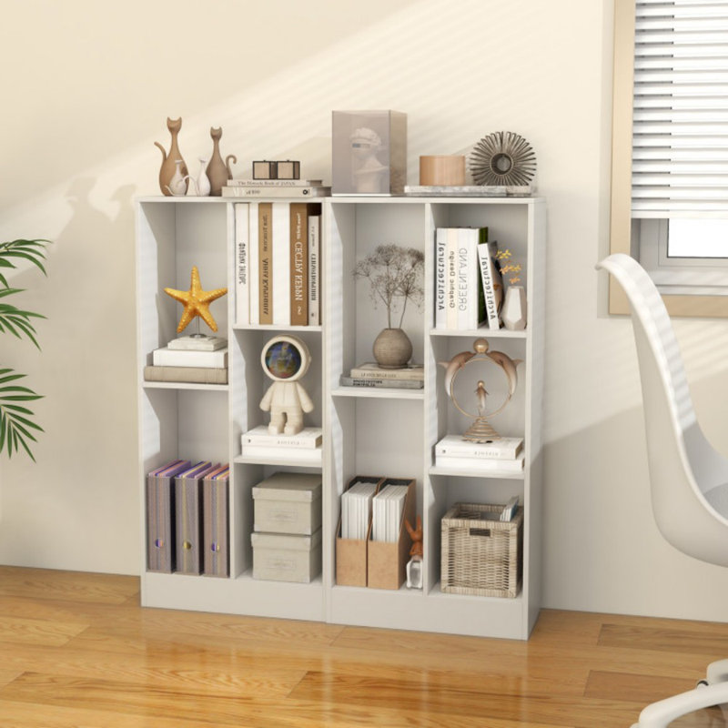 41 Inches 5-Cube Floor Bookcase with 2 Anti-Tipping Kits, White