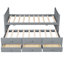 Lit de jour avec couchette et tiroirs, taille simple, gris-125326871