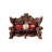 American Solid Wood Carving Retro Sofa Upholstered 88.58'' Loveseat