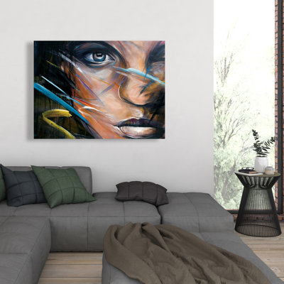 Colorful Woman Face Canvas - Bedroom Home Decor Art