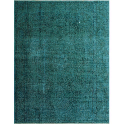 One-of-a-Kind 6'4" X 8'0" 1980s Wool Area Rug in Charcoal