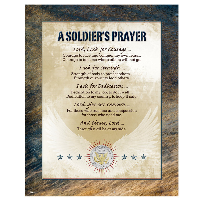 A Soldier's Prayer Matted Print with JFK Half Dollar Coin