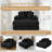 Masir Oversized Modular Lounge Chair, Convertible Sleeper Sofa with Ottoman & Cup Holders,Black Corduroy.-1338031046
