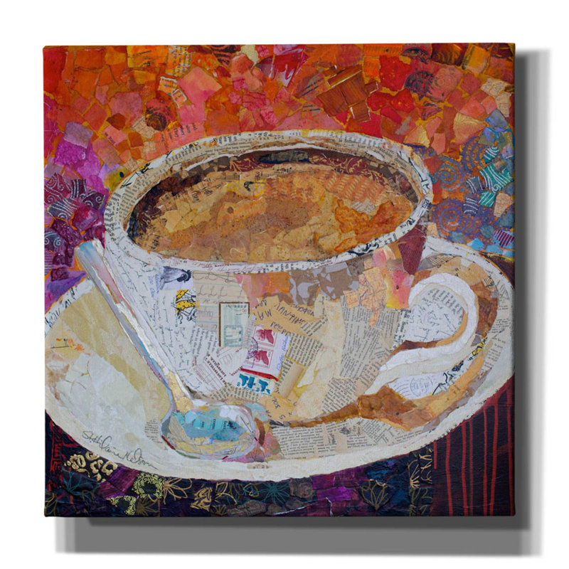 «Asleigh Cup Of Conversation On Canvas» par St. Hilaire Elizabeth, reproduction, H 12 po x l 12 po x P 0,75 po