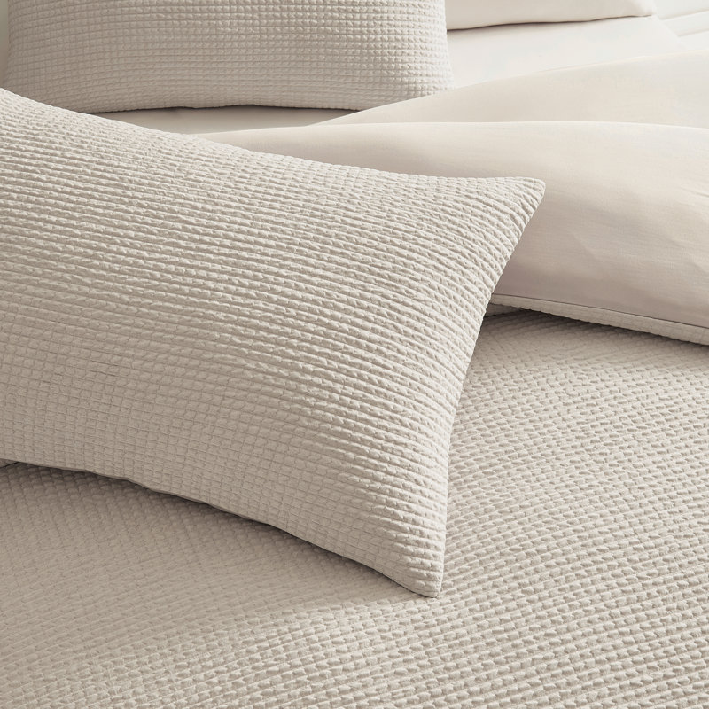 Ensemble de couette Brookstone CoolTouch Puff Grid, grand lit/très grand lit, lin, Queen Comforter + 2 Standard Shams