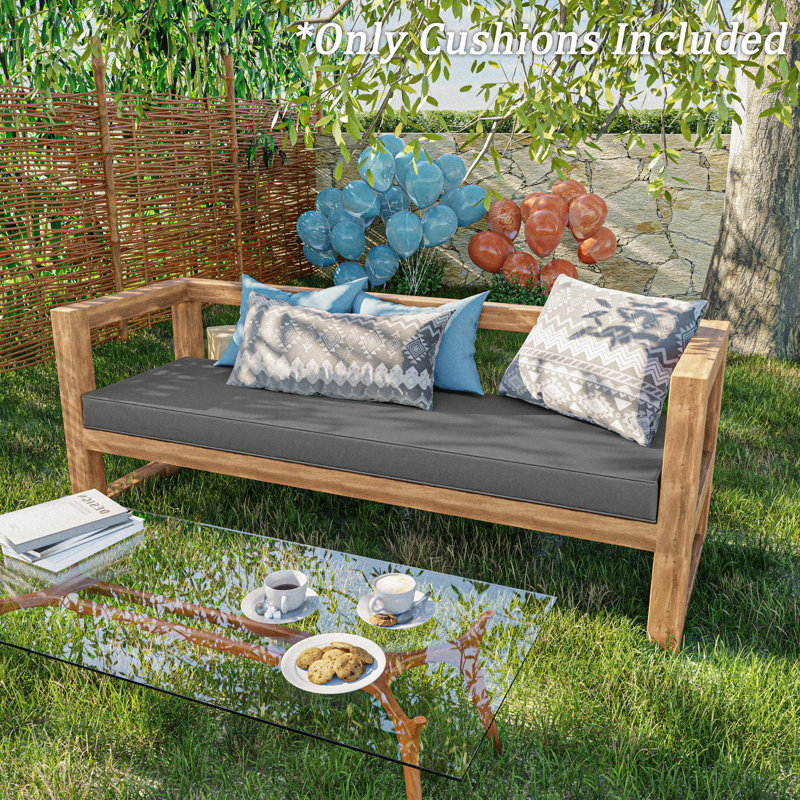 Outdoor 3.5'' Bench Seat Cushion, Available In 5 Sizes, 48" W x 18" D, Light Gray