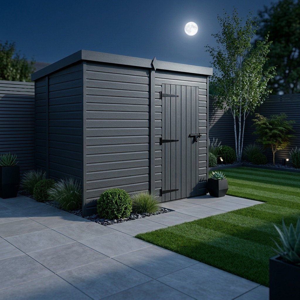 Total Sheds 6ft x 8ft Composite Pent Garden Shed - Single Door - No Windows - EPDM Rubber Roof - UK Manufactured