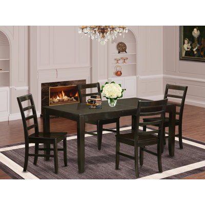 Smithers Butterfly Leaf Rubberwood Solid Wood Dining Set