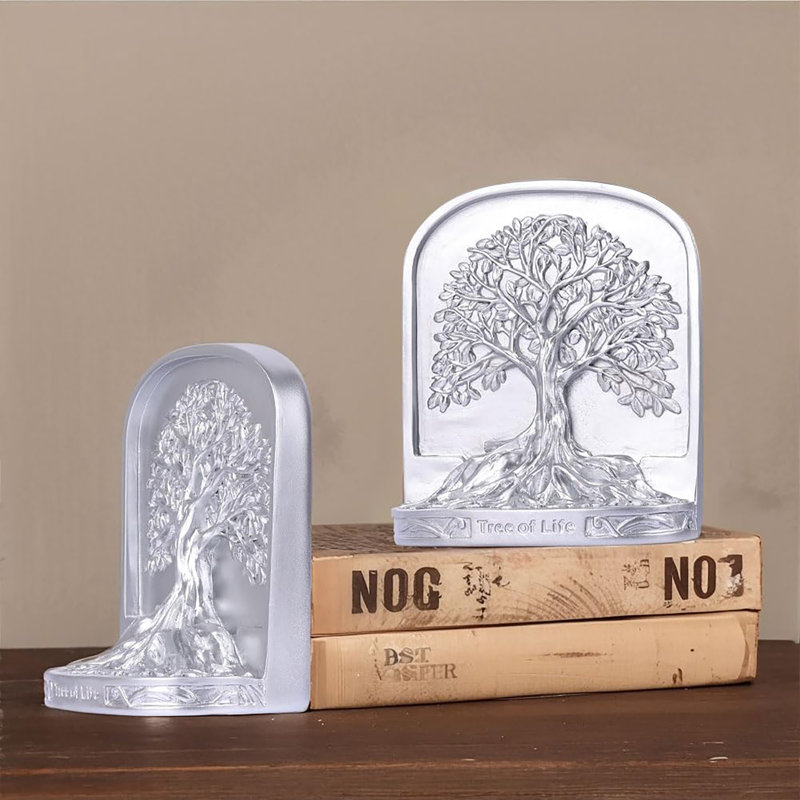 Resin Bookends, Silver