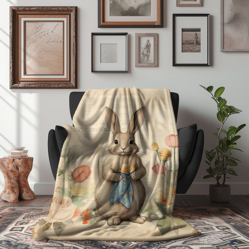 Vibrant Bloom Waltz - 1 pièce Sherpa Premium - reproduction d'art luxueuse, Grand lit