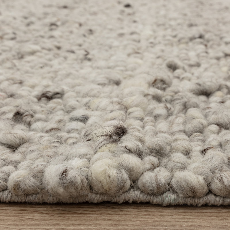 Cera Wool Hand Woven Area Rug, Rectangle 120 x 170 cm, Grey