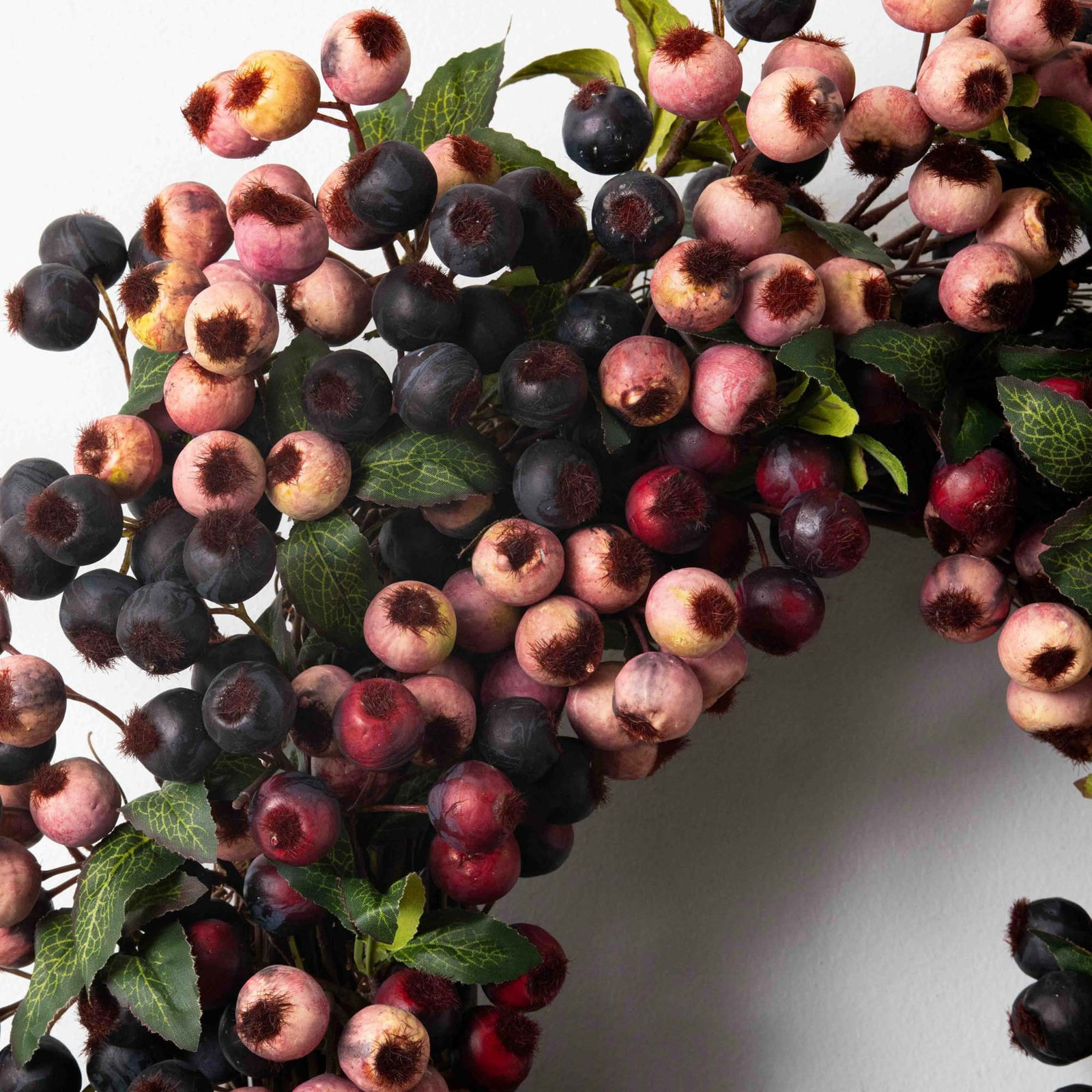 Thanksgiving Faux Berry Silk Wreath, 22" H x 22" W x 6" D