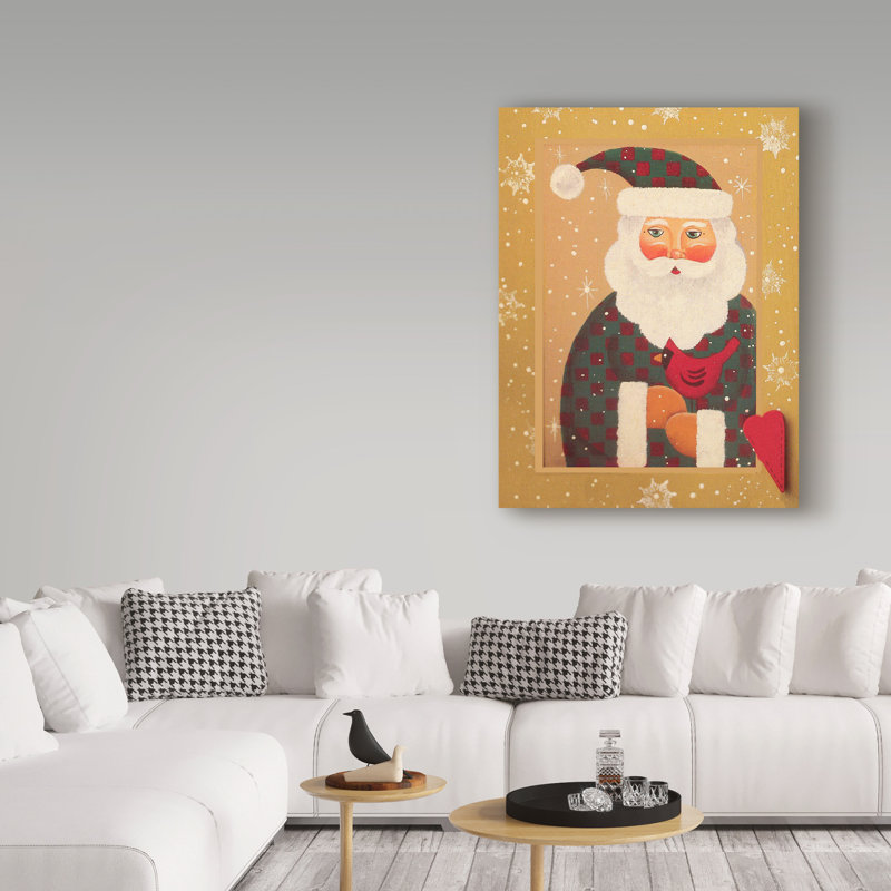 « pères noël cardinal », art sur toile, H 47 po x l 35 po x P 2 po