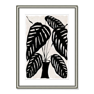 Black and White Potted Plant I Print