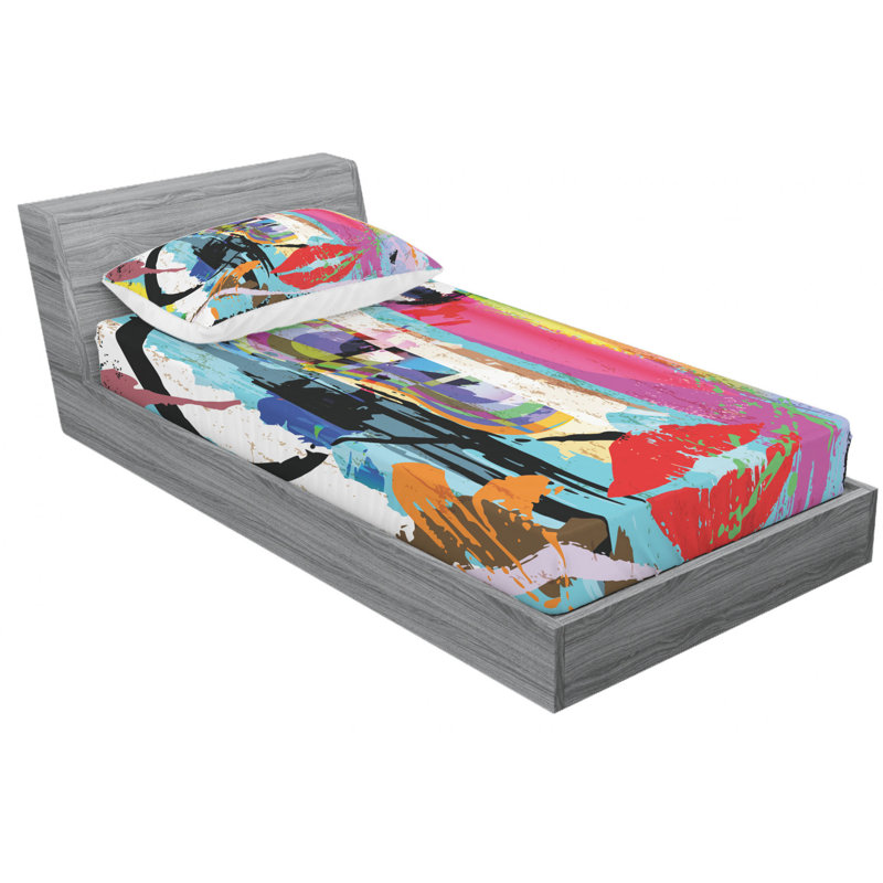 Twin Multicolor Abstract Print Microfiber Sheet Set