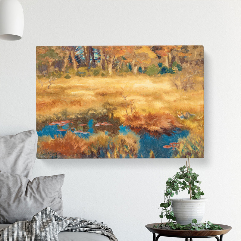 Autumn Landscape With Fox by Bruno Liljefors - Wrapped Canvas, 35cm H x 50cm W x 3cm D