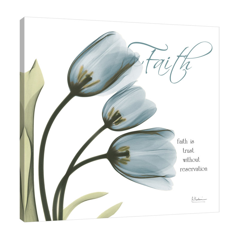 «Tulips Faith», toile tendue par Albert Koetsier, H 48 po x l 48 po x P 1,5 po
