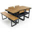 Ensemble de salle à manger 6 pièces en bois d'acacia, 1 table avec 4 chaises et 1 banc-1605553376