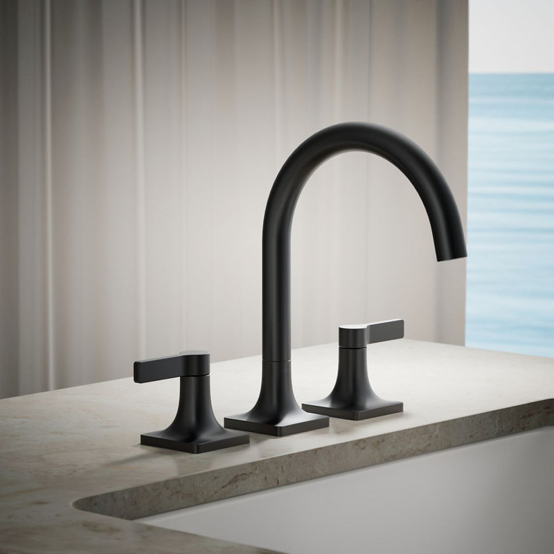Deck Mounted Bath Faucet, Matte Black