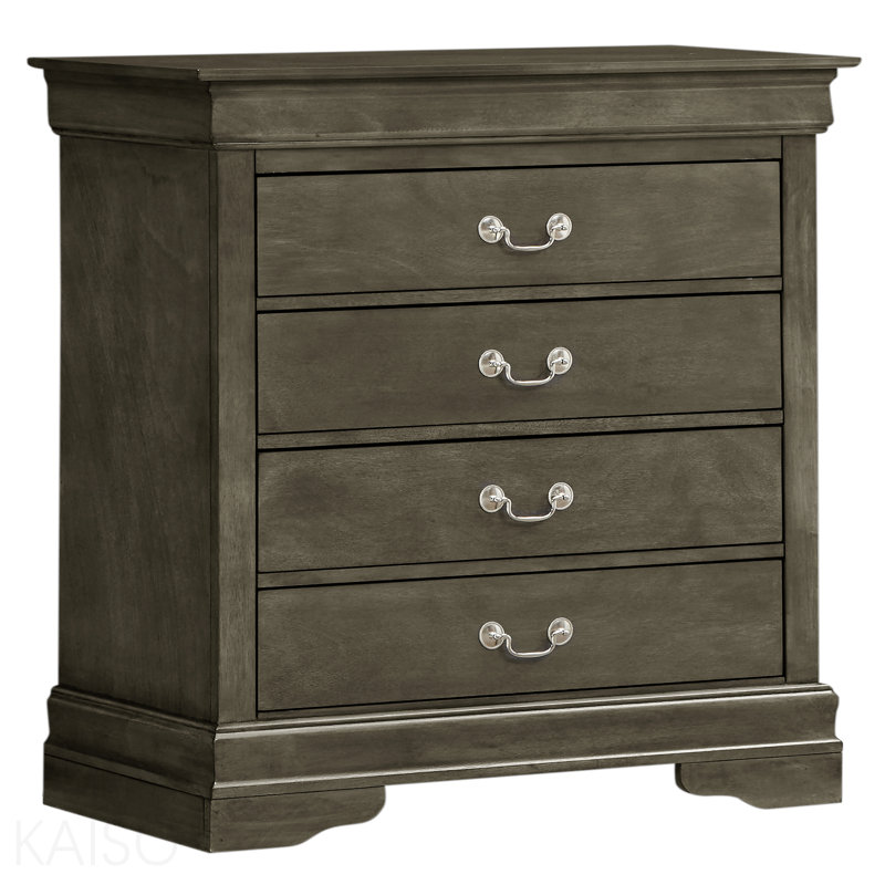 Coffre de rangement élégant gris traditionnel