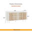 Armoire en bois massif de style Mid-Century avec porte coulissante rustique pour salon