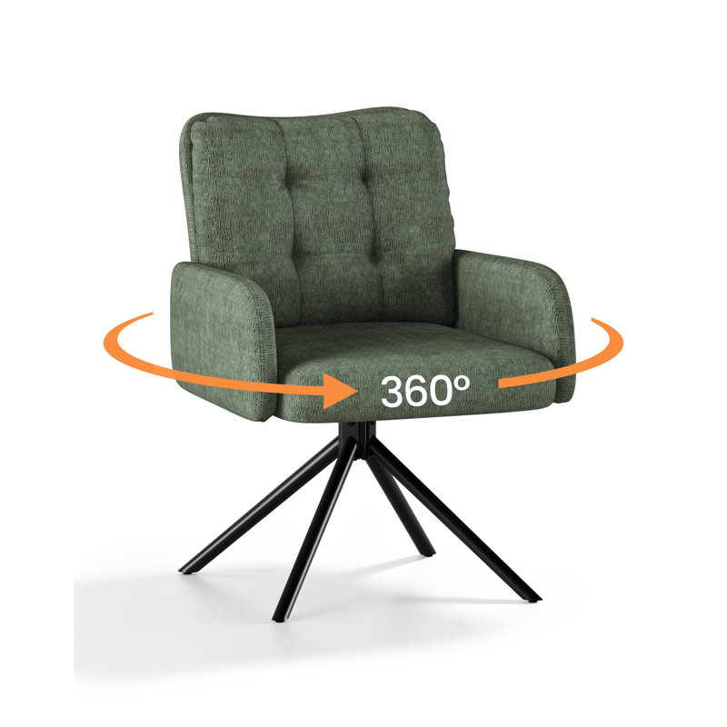 Upholstered Swivel Accent Chair, Green