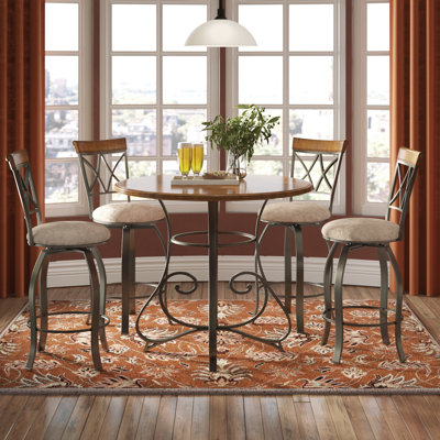 Jefferson 4-Person Swivel Chair Dining Set