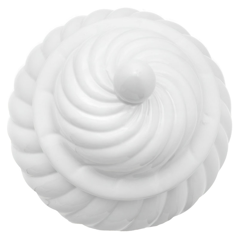 24" Antique White Swirling Ridges Temple Jar