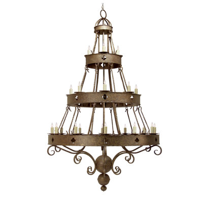 Avila 24 - Light Dimmable Tiered Chandelier