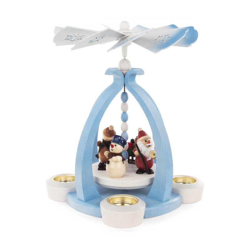 La pyramide Holiday Aisle® - Père Noël et bonhomme de neige (bleu)