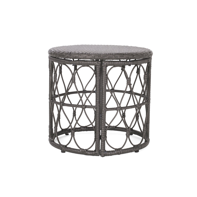 Rattan Bruce Side Table, Gray