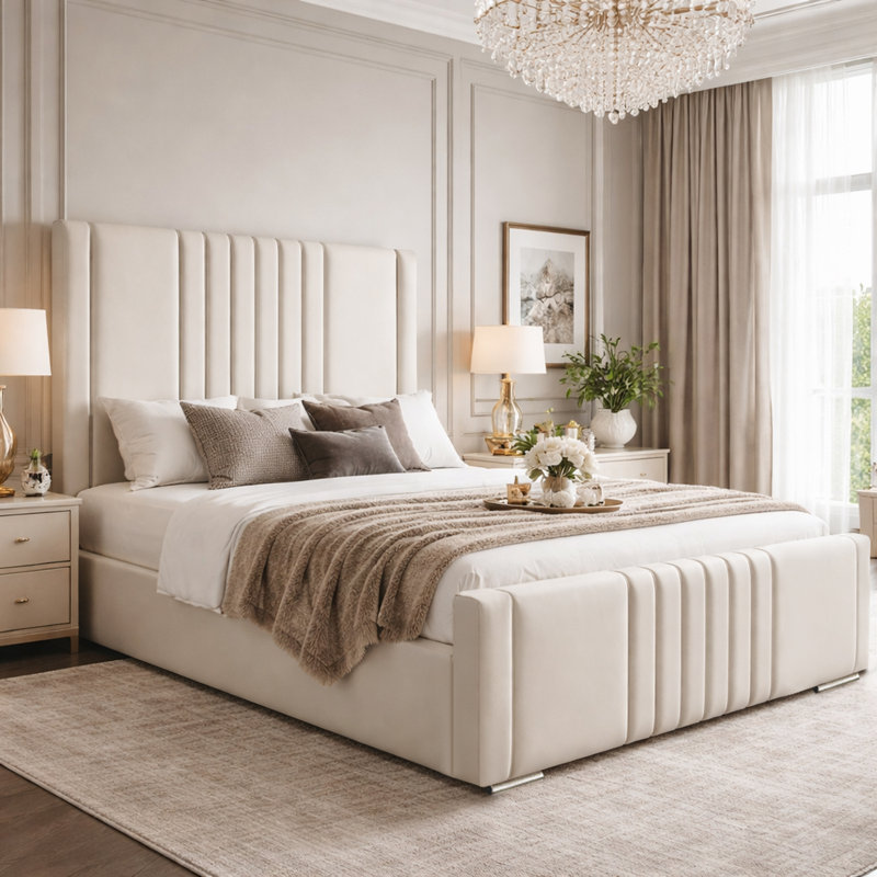 Upholstered Bed, Cream, Single (3')