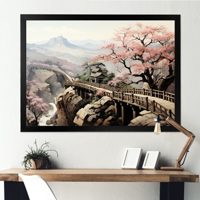 Rose, paysage floral japonais, paysage II